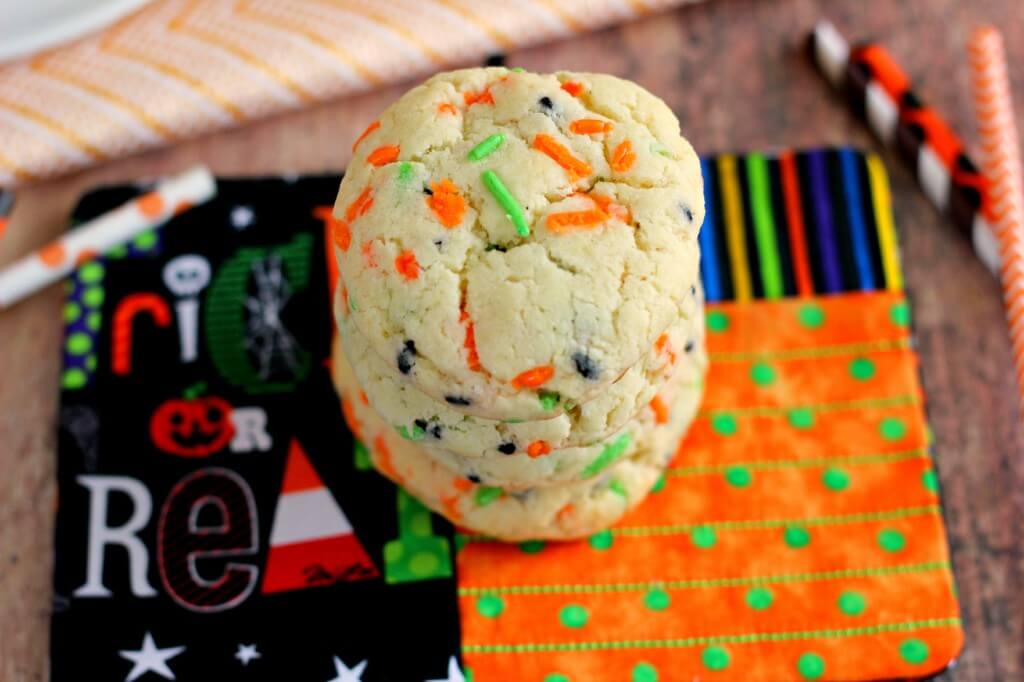 Halloween Funfetti Cake Mix Cookies Pumpkin 'N Spice