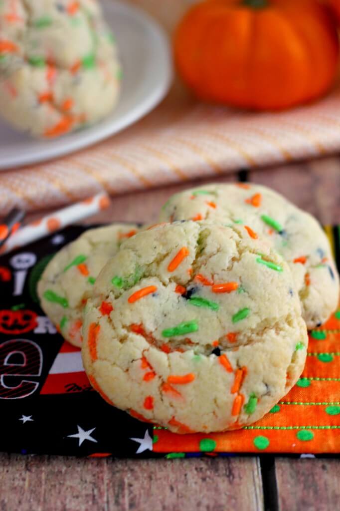 Halloween Funfetti Cake Mix Cookies Pumpkin 'N Spice