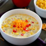 This Creamy Corn Chowder is hearty, thick, and full of veggies.