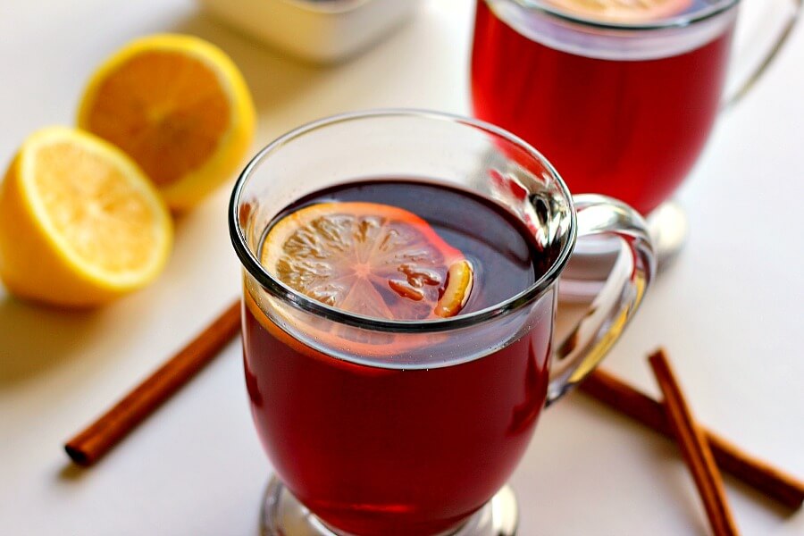 This Slow Cooker Cranberry Spice Tea is made with black tea, cranberry juice, lemon, and spices. It's perfect to warm you up when you're feeling chilled!
