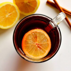 This Slow Cooker Cranberry Spice Tea is made with black tea, cranberry juice, lemon, and spices. It's perfect to warm you up when you're feeling chilled!