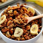 This Banana Bread Granola is crunchy, hearty, and tastes just like banana bread.