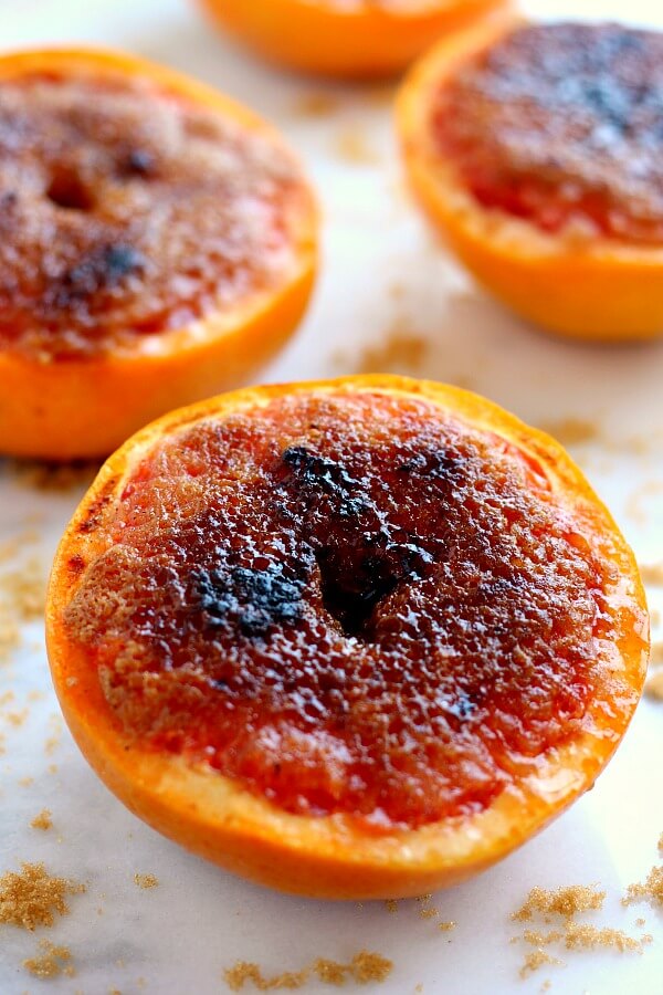 Loaded with flavor, this Caramelized Brown Sugar Grapefruit is broiled to perfection, resulting in a sweet and tangy treat that will tickle your taste buds!
