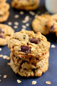 a stack of oatmeal cookies