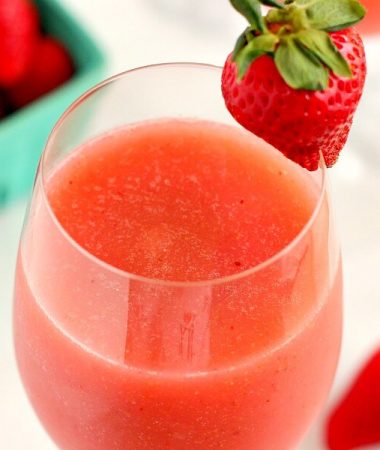 This Strawberry Mango Moscato Slush is cool, refreshing, and bursting with just the right amount of flavor!