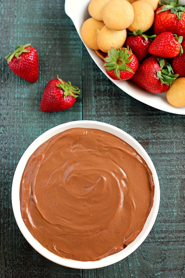 This Creamy Nutella Dip contains just two ingredients and is perfectly sweet and decadent!
