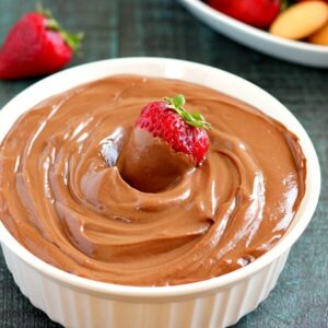 This Creamy Nutella Dip contains just two ingredients and is perfectly sweet and decadent!