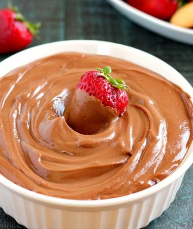 This Creamy Nutella Dip contains just two ingredients and is perfectly sweet and decadent!
