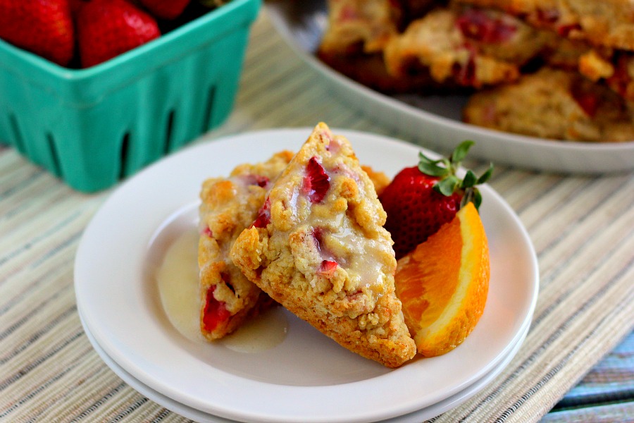 Armed with a flaky crust on the outside and full of strawberry and orange hints on the inside, these Mini Strawberry Orange Scones are the perfect treat!