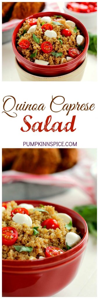 Filled with hearty quinoa, fresh tomatoes, creamy mozzarella, and basil, this Quinoa Caprese Salad combines the classic flavors into a healthier dish. It's easy to make, packed with protein, and is bursting with flavor!
