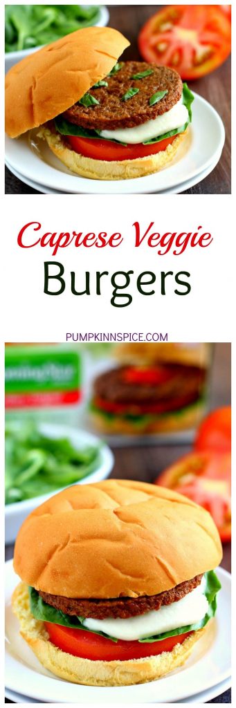 These Caprese Veggie Burgers are jam-packed with flavor and topped with tomatoes, basil, and mozzarella cheese. If you love anything filled with caprese ingredients, then these burgers were made for you!