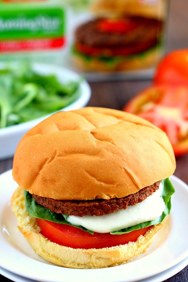 These Caprese Veggie Burgers are jam-packed with flavor and topped with tomatoes, basil, and mozzarella cheese. If you love anything filled with caprese ingredients, then these burgers were made for you!