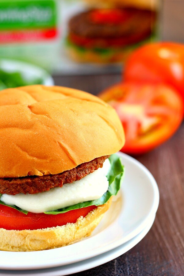 These Caprese Veggie Burgers are jam-packed with flavor and topped with tomatoes, basil, and mozzarella cheese. If you love anything filled with caprese ingredients, then these burgers were made for you!