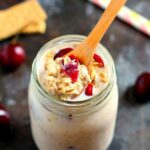 Packed with just a few simple ingredients, these Cherry Pie Overnight Oats taste just like cherry pie, in healthy form!