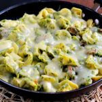 This Pesto Tortellini Bake is filled with fresh pasta, tangy pesto sauce, juicy mushrooms, and mozzarella cheese. It easy to prepare and makes the perfect weeknight meal!