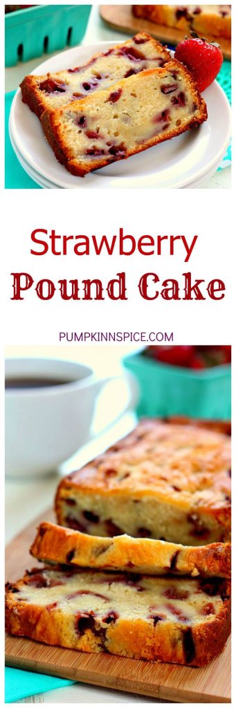 Filled with fresh strawberries, cream cheese, and a touch of vanilla, this pound cake is moist, flavorful, and bursting with strawberries. This cake contains just a few ingredients and is a breeze to whip up.