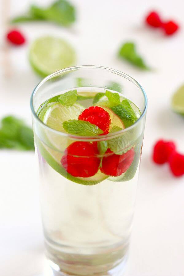 This Raspberry Moscato Mojito is filled with sweet Moscato, fresh raspberries, mint, and a touch of sweetness. This drink provides a unique twist on a classic favorite, with no rum needed! 