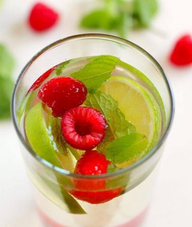 This Raspberry Moscato Mojito is filled with sweet Moscato, fresh raspberries, mint, and a touch of sweetness. This drink provides a unique twist on a classic favorite, with no rum needed!