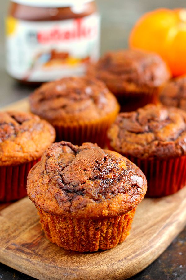 pumpkin muffins on a cutting board