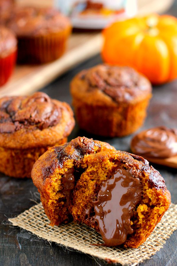 The Best Pumpkin Nutella Muffins - Pumpkin &amp;#39;N Spice