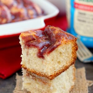 This Cranberry Swirl Coffee Cake is fluffy, moist, and swirled with sweet cranberries. Easy to make and full of flavor, this treat makes the perfect breakfast or dessert for the holiday season!