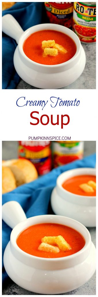 This Creamy Tomato Soup is filled with zesty tomatoes, seasoned with spices, and is ready in just 20 minutes. It makes the perfect, lighter soup for enjoying on chilly, fall nights. Once you try this version, you'll never go back to the canned kind!