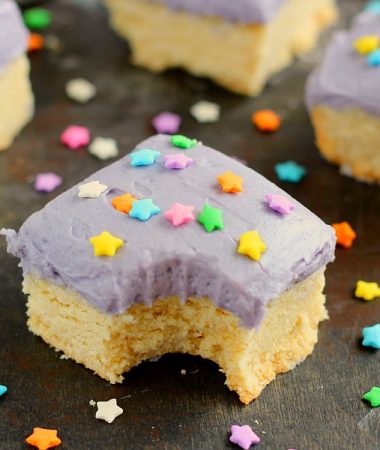 These Vanilla Sugar Cookie Bars are soft, chewy, and loaded with the classic flavor of sugar cookies, but require no chilling or rolling out the dough. The addition of BAILEYS™ Coffee Creamer Frosted Vanilla Cookie in the bars and frosting gives the treats a deliciously sweet taste that comes together in minutes!
