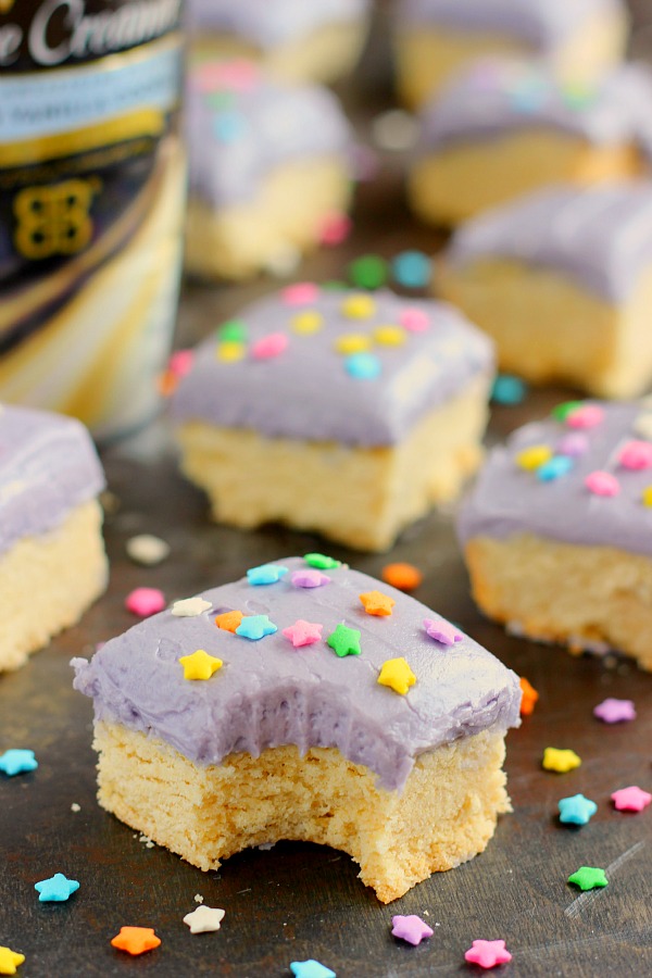 These Vanilla Sugar Cookie Bars are soft, chewy, and loaded with the classic flavor of sugar cookies, but require no chilling or rolling out the dough. The addition of BAILEYS™ Coffee Creamer Frosted Vanilla Cookie in the bars and frosting gives the treats a deliciously sweet taste that comes together in minutes!