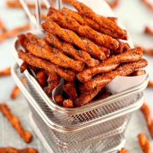 These Cinnamon Sugar Pretzels are sweet, salty, and full of flavor. With just four ingredients and hardly any prep work, you can have this tasty snack ready to be devoured in no time!