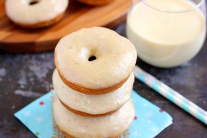 glazed christmas donuts stacked