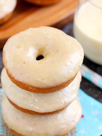 glazed christmas donuts stacked