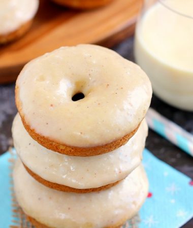 glazed christmas donuts stacked