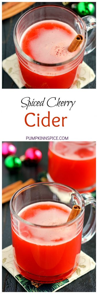 This Spiced Cherry Cider is filled with sweet apple cider and spiced with cinnamon and cherry gelatin. It's simmered until the flavors are blended together and makes the perfect drink for when you need a little warming up!