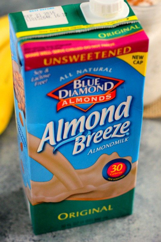 A carton of Almond Breeze almondmilk. 