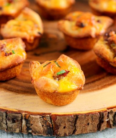 These Mini Sausage Quiches make a delicious, savory dish for your next breakfast or brunch. Filled with zesty sausage, mozzarella cheese and eggs, this recipe is perfect to satisfy your breakfast cravings!