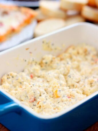 This Baked Feta Dip is the perfect appetizer for game days. Smooth, creamy, and bursting with flavor, this dip contains just a few simple ingredients and is ready in no time!