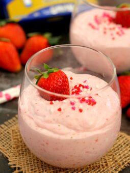 This Strawberry Cheesecake Mousse is light, creamy, and bursting with flavor. It's an easy dessert that will impress your Valentine's sweetheart!