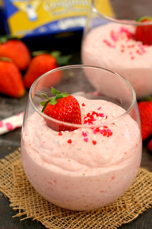 This Strawberry Cheesecake Mousse is light, creamy, and bursting with flavor. It's an easy dessert that will impress your Valentine's sweetheart!