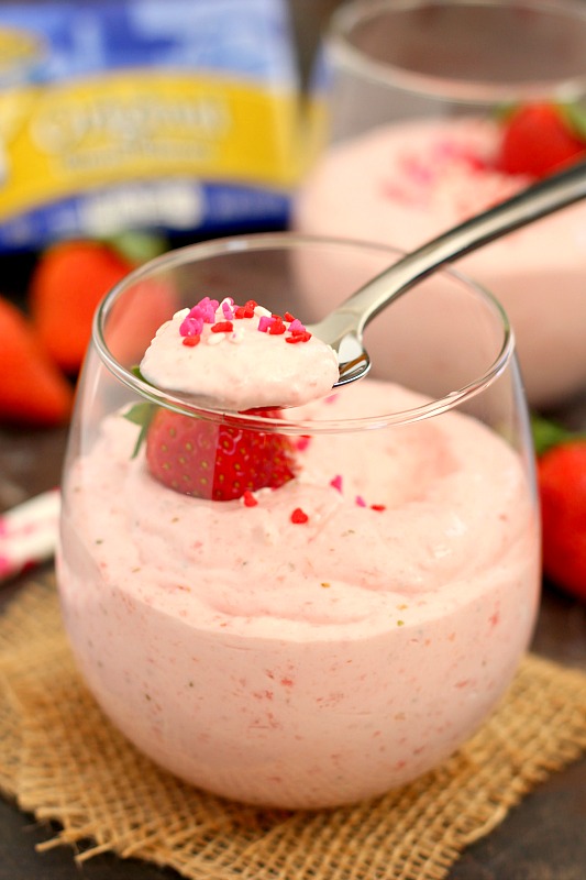This Strawberry Cheesecake Mousse is light, creamy, and bursting with flavor. It's an easy dessert that will impress your Valentine's sweetheart!