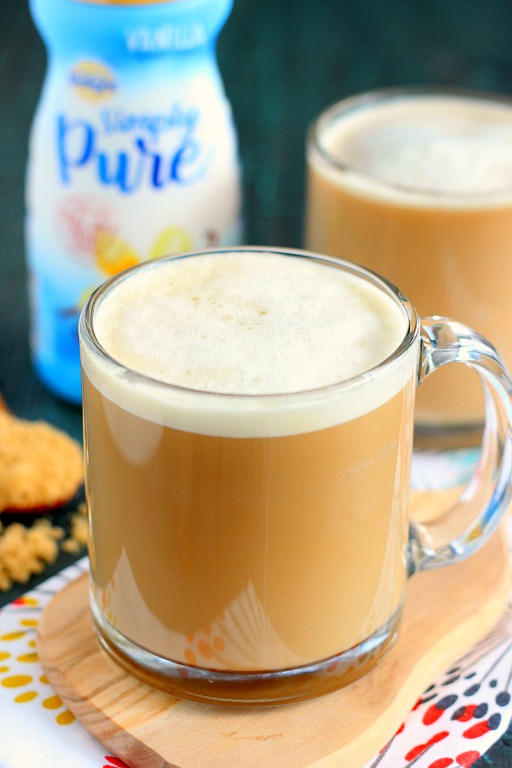 Packed with hints of brown sugar, smooth vanilla and a bold flavor, this Brown Sugar Vanilla Latte is easy to make and perfect for coffee lovers. This latte is a fraction of the calories found in your local coffee shop and so delicious, too!