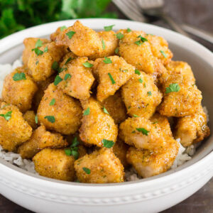 oven baked chicken in a bowl