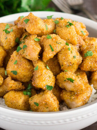 oven baked chicken in a bowl