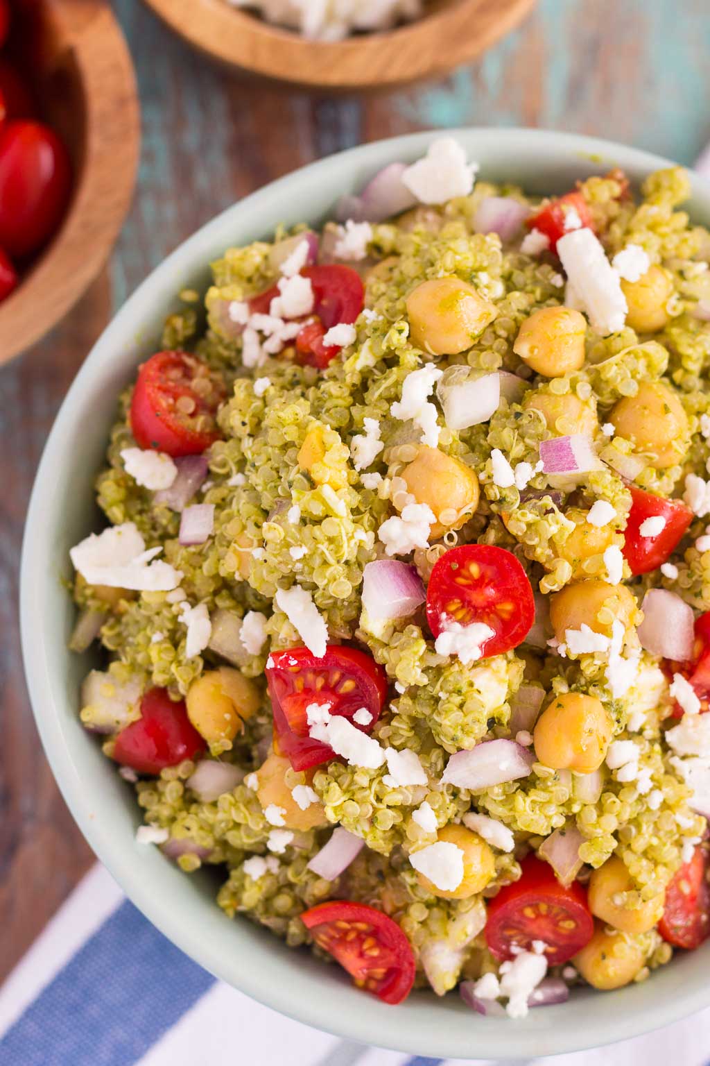Quinoa and Chickpea Pesto Salad Pumpkin 'N Spice