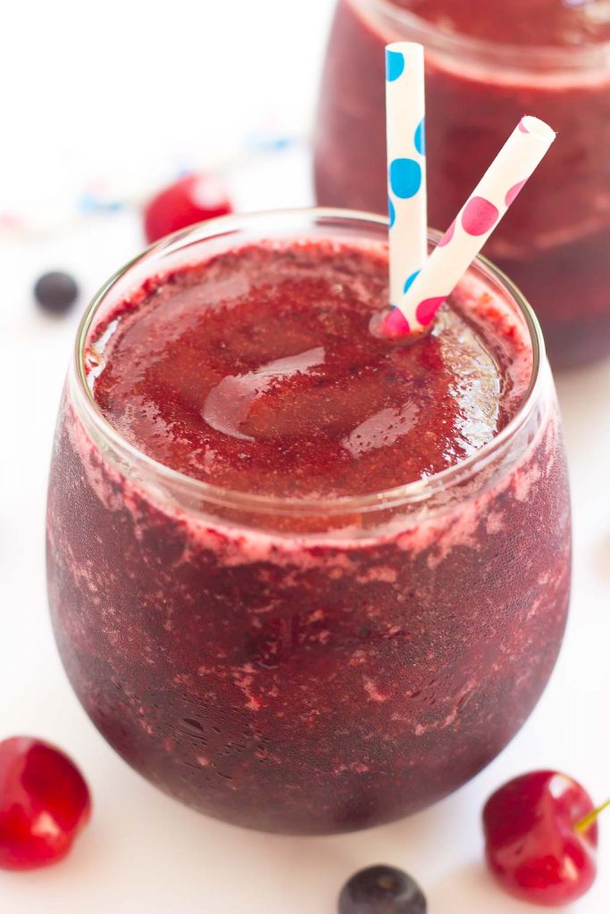 These Berry Cherry Wine Slushies are a refreshing, frozen cocktail to enjoy during the warmer months. With just three ingredients and hardly any prep work, you can have this drink ready to sip on in less than five minutes. Perfect for parties, get-togethers, or just because, you'll be whipping up this sweet drink all year long!