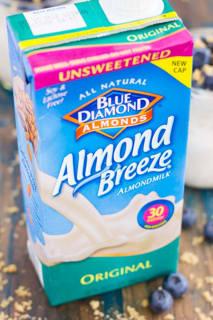 A box of Almond Breeze almondmilk. 