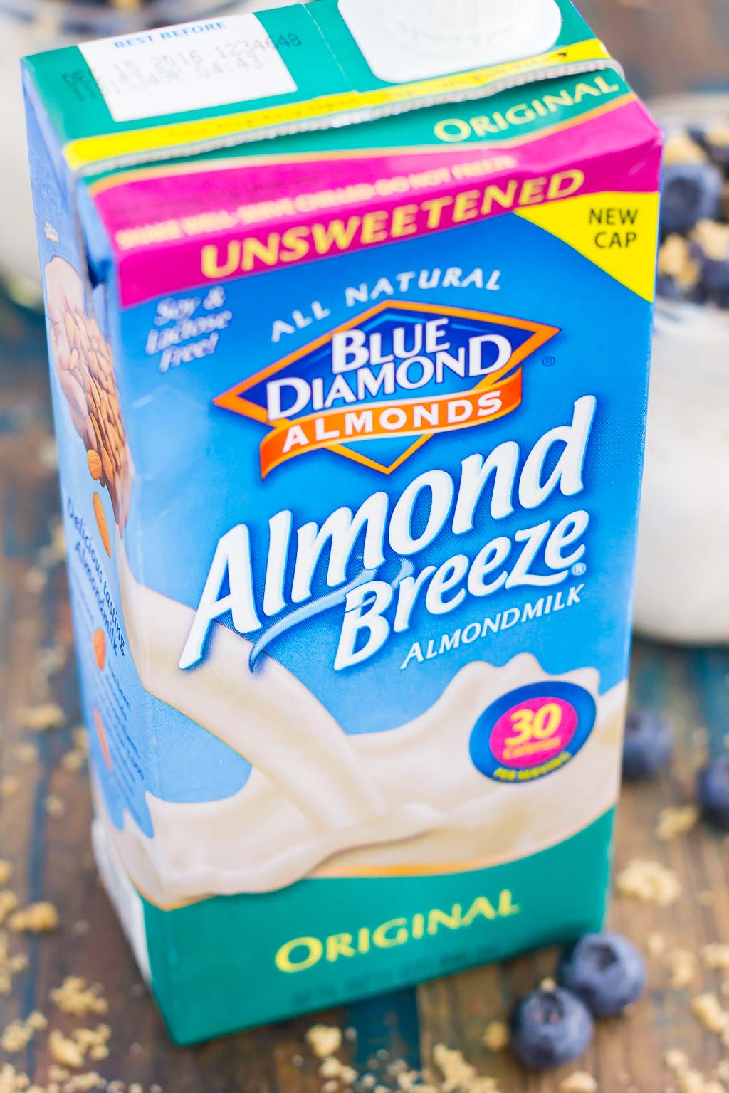 A box of Almond Breeze almondmilk.