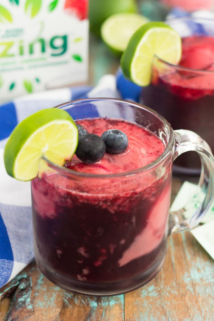 This Blueberry Sorbet Punch is light, refreshing, and perfect for summer. With just four ingredients and hardly any prep time, you can have this drink ready to sip on in no time!