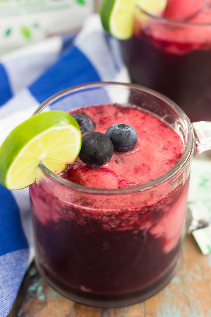 This Blueberry Sorbet Punch is light, refreshing, and perfect for summer. With just four ingredients and hardly any prep time, you can have this drink ready to sip on in no time!