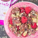 This Raspberry Almond Butter Smoothie Bowl is a delicious way to start your mornings off right. Packed with sweet raspberries, Greek yogurt, and almond butter, this bowl is bursting with flavor and just the right amount nutritious ingredients. Top this dish with a Curate Bar, granola, fruit, and more for a healthy breakfast or mid-morning snack!