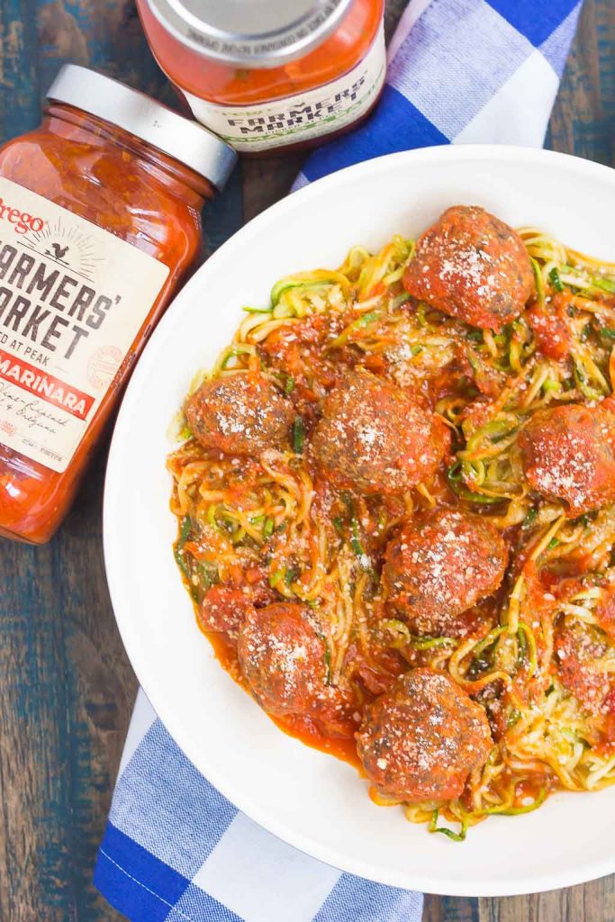 Tomato Basil Zoodles With Meatballs Pumpkin N Spice